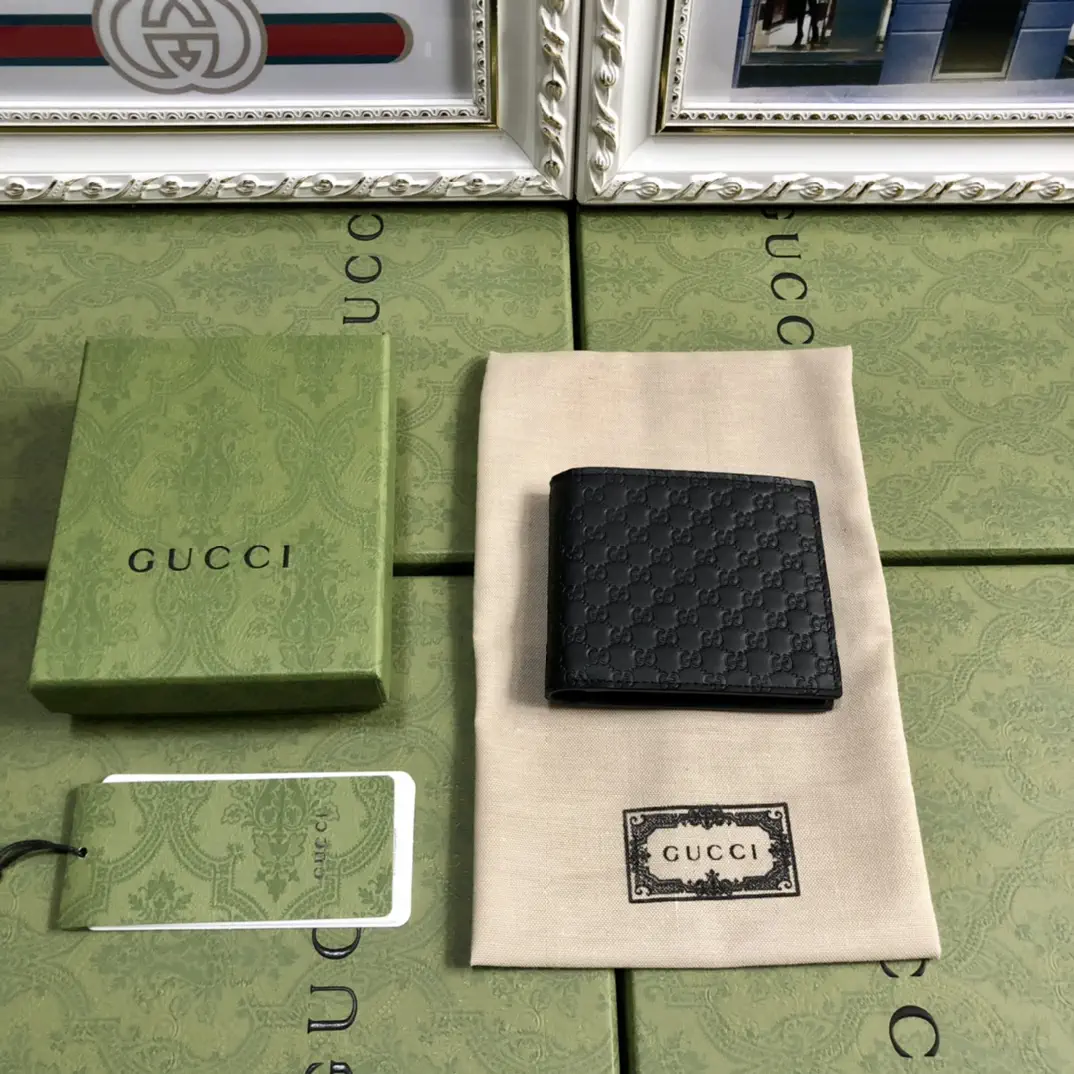 Gucci Black Monogram Bifold Wallet image 1