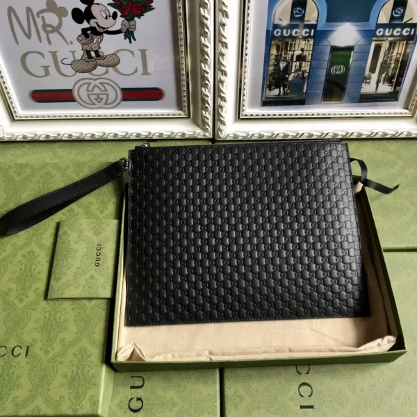 Gucci Black Embossed Clutch image 1