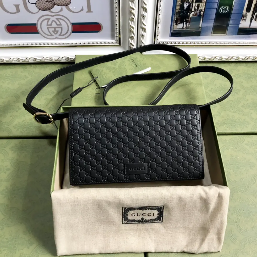 Gucci Black Monogram Crossbody Bag image 1
