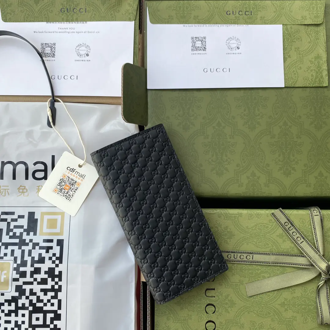 Gucci Black Quilted Long Wallet image 1