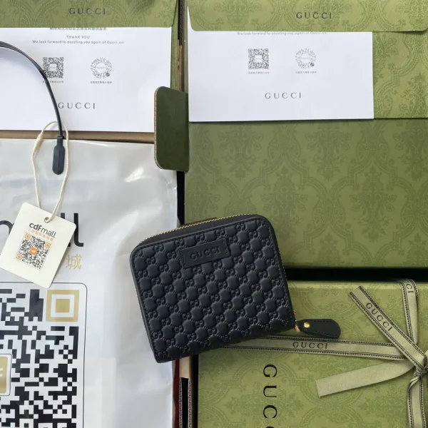 Gucci Black Quilted Zip Wallet image 1