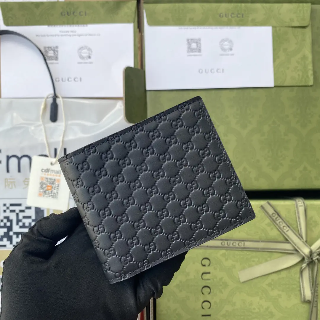 Gucci Black Monogram Bifold Wallet image 1