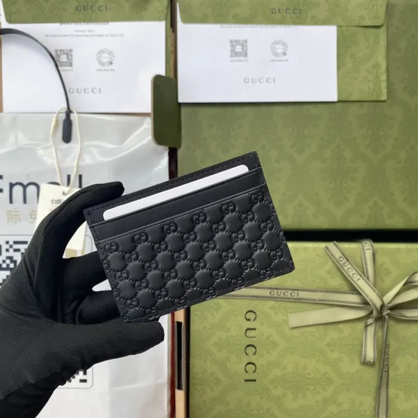 Gucci Black Embossed Card Holder image 1