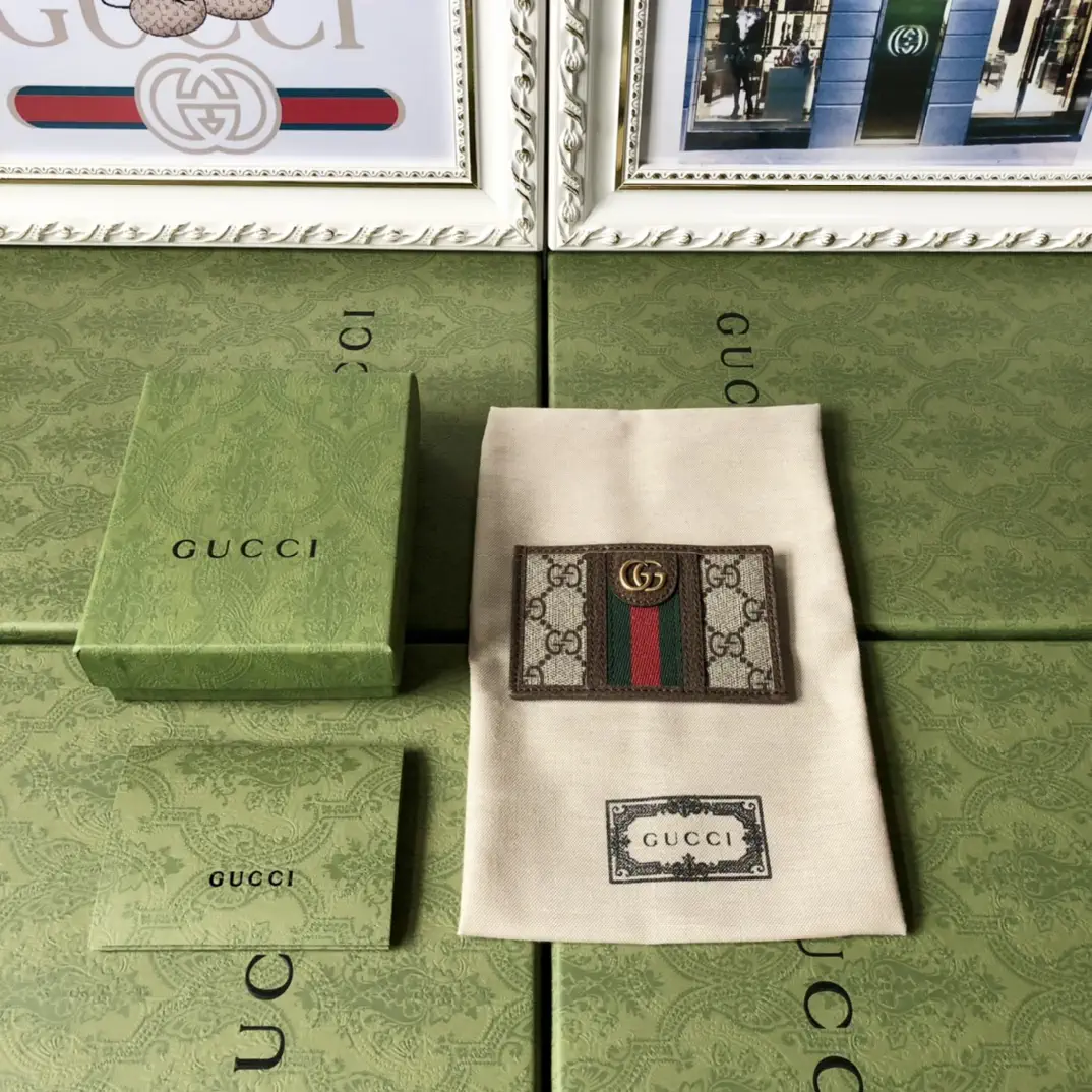 Gucci Monogram Web Stripe Card Holder image 1