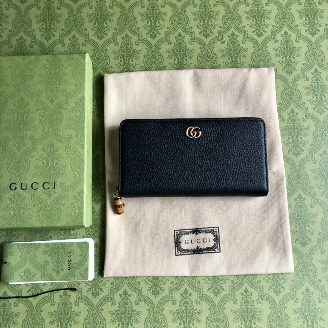 Gucci Marmont Black Leather Long Wallet image 1