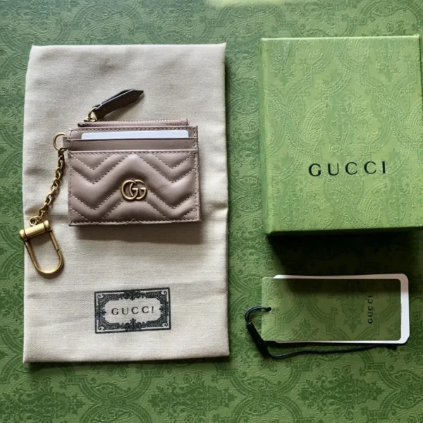Gucci Quilted Card Holder with Key Chain image 1