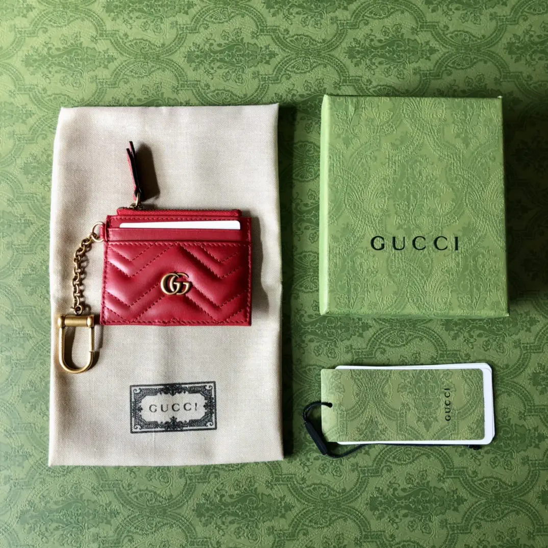 Gucci Quilted Card Holder with Key Hook image 1