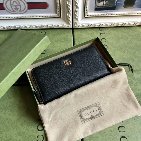 Gucci Black Leather Zip Around Wallet image 1