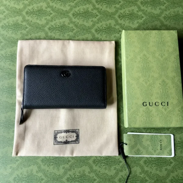 Gucci Black Leather Zip Around Wallet image 1