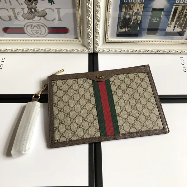 Gucci Monogram Web Stripe Clutch image 1