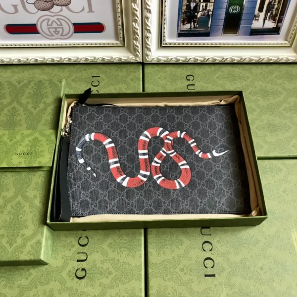 Gucci Snake Print GG Monogram Clutch image 1