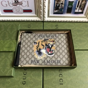 Gucci Tiger Print Monogram Clutch image 1