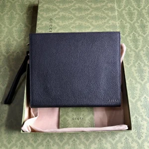Gucci Black Leather Clutch with Gucci Logo image 1