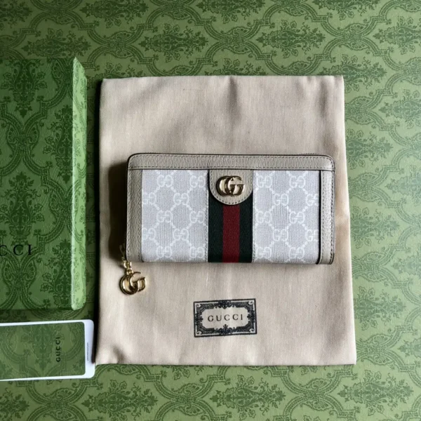 Gucci Monogram Web Stripe Zip Wallet image 1