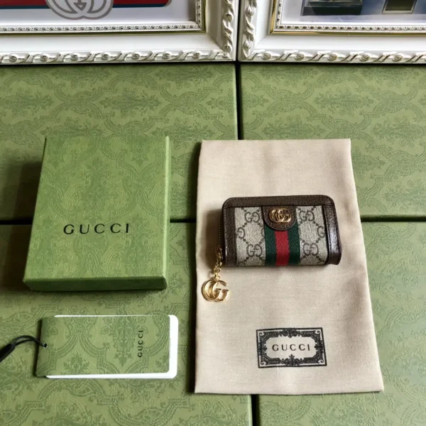 Gucci GG Monogram Web Stripe Zip Card Holder image 1