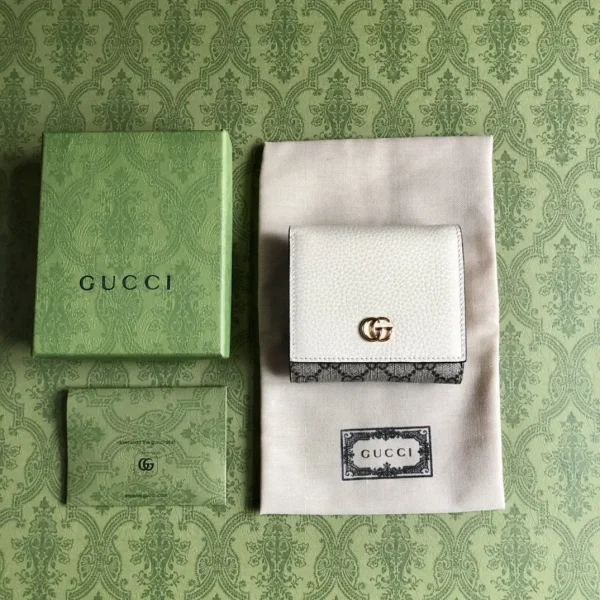 Gucci GG Marmont White Leather Card Case image 1
