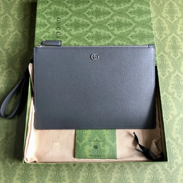 Gucci GG Logo Leather Clutch image 1