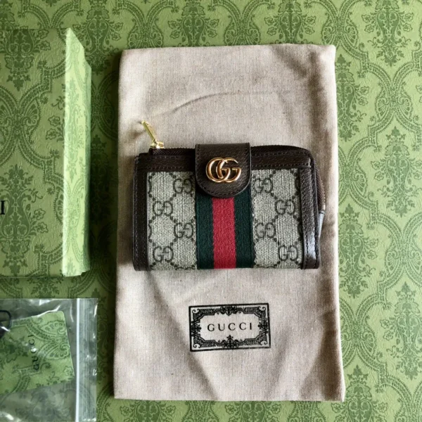 Gucci Ophidia GG Monogram Web Stripe Full-Zip Wallet image 1