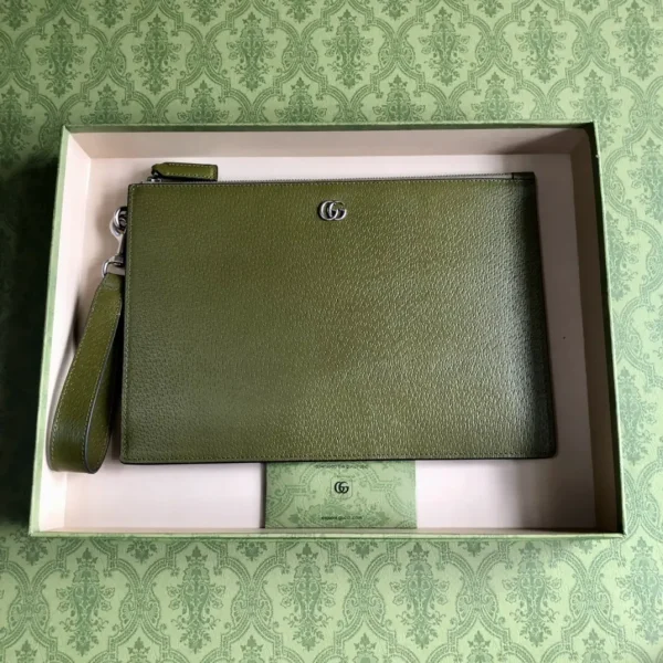 Gucci Marmont Forest Green Leather Clutch image 1