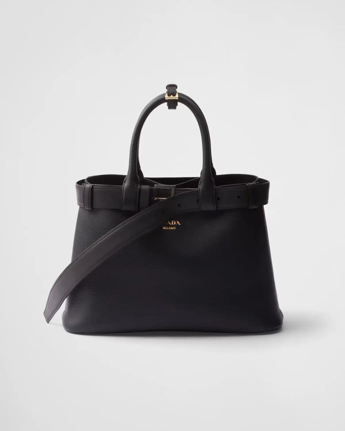 Prada Black Belted Top Handle Bag image 1