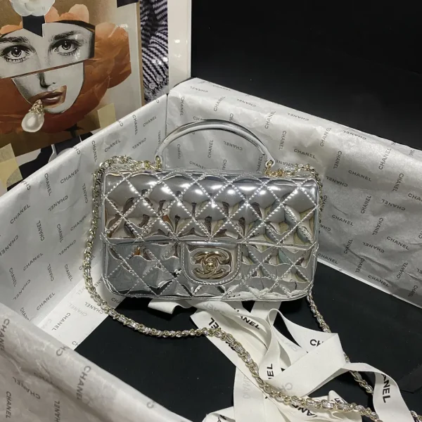 Chanel Quilted Metallic Mini Top Handle Bag image 1