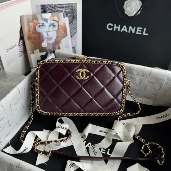 Chanel Quilted Chain Trim Camera Crossbody Bag image 1
