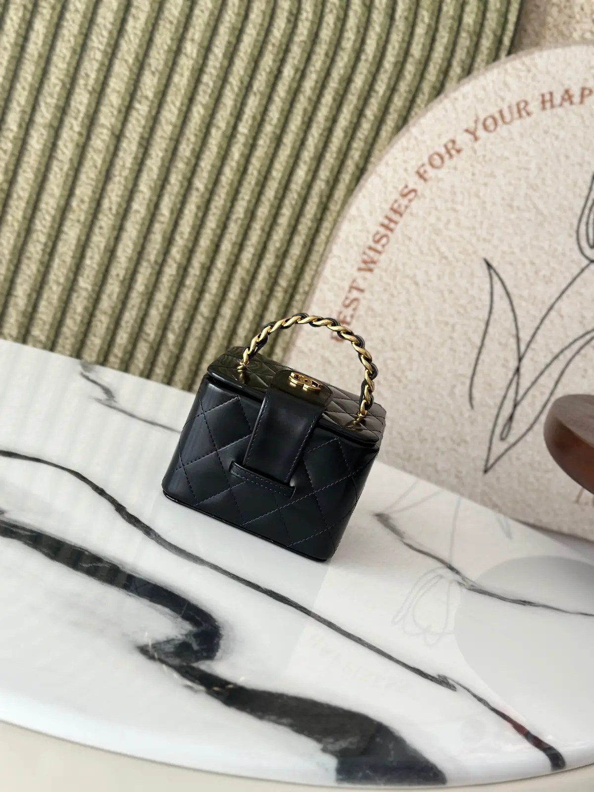Chanel Quilted Top Handle Cosmetic Bag image 1