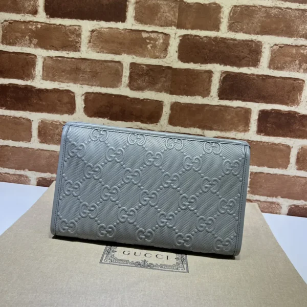 Gucci Gray GG Embossed Clutch image 1