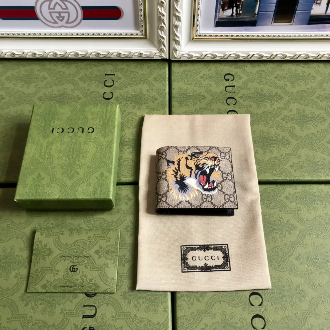 Gucci Tiger Print Monogram Wallet image 1
