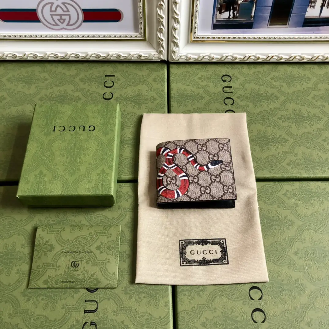 Gucci Snake Print Monogram Wallet image 1