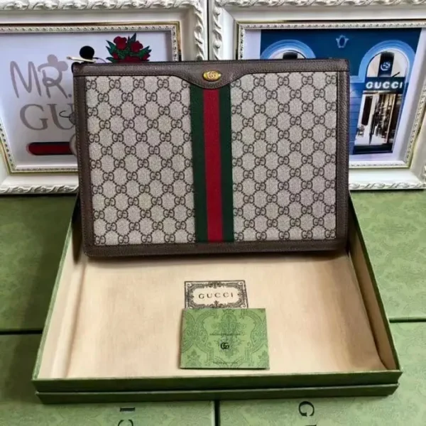 Gucci Monogram Web Stripe Clutch image 1