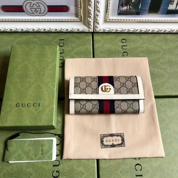 Gucci Monogram Web Stripe Zip Wallet image 1