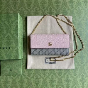 Gucci Pink and GG Monogram Chain Wallet Bag image 1