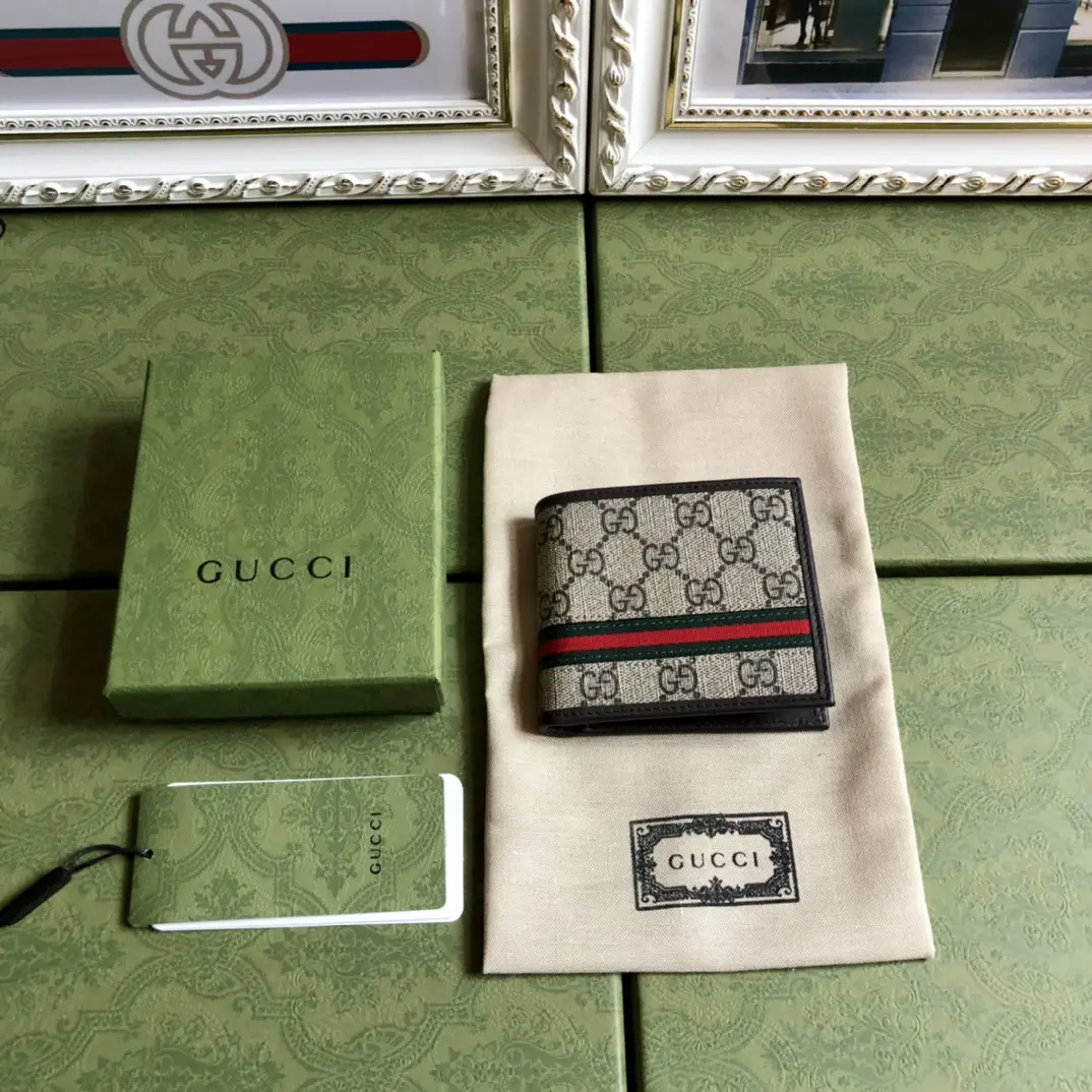 Gucci Monogram Web Stripe Bifold Wallet image 1