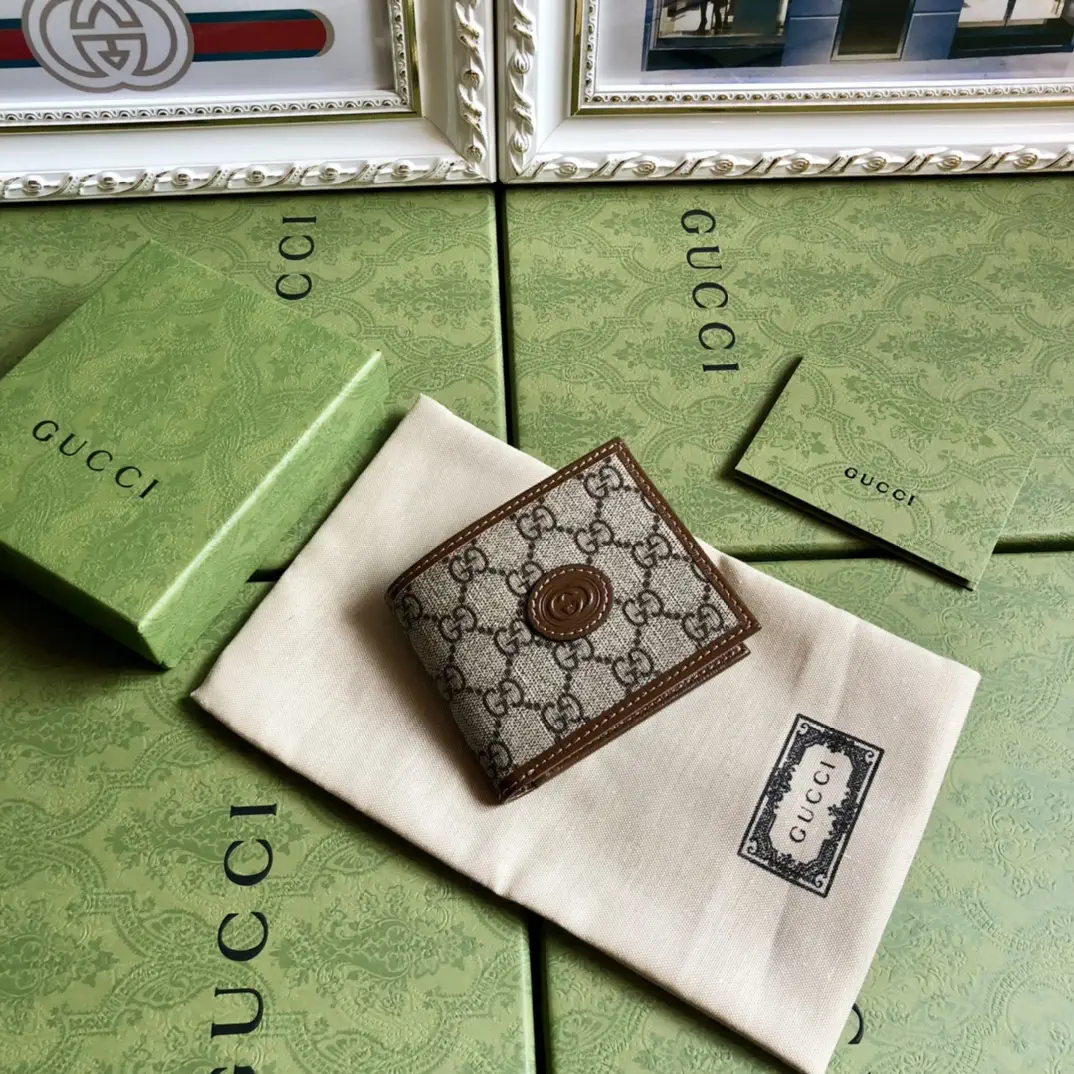 Gucci Monogram Canvas Wallet with Leather Trim image 1