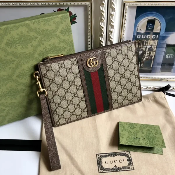 Gucci Monogram Web Stripe Wristlet Wallet image 1