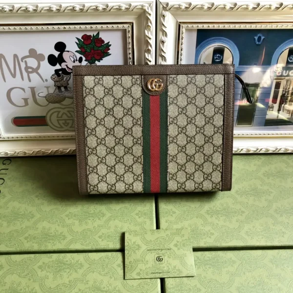 Gucci Monogram Web Stripe Clutch image 1