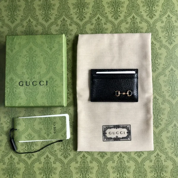 Gucci Interlocking G Black Leather Card Holder image 1