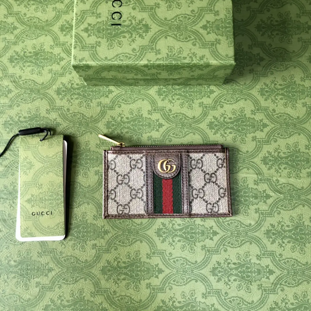 Gucci Monogram Web Stripe Card Holder image 1