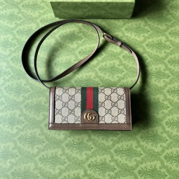 Gucci Ophidia Mini Crossbody Bag with GG Monogram and Web Stripe image 1