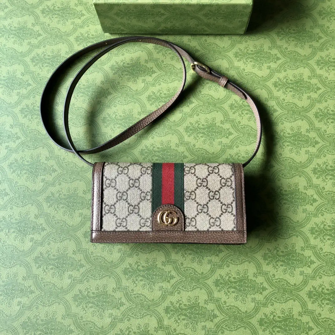 Gucci Ophidia Mini Crossbody Bag with GG Monogram and Web Stripe image 1