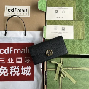 Gucci Black Leather Wallet with Interlocking G Logo image 1
