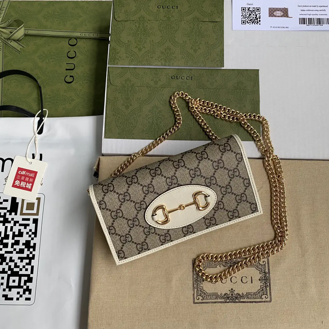 Gucci Horsebit Monogram Chain Wallet Bag image 1