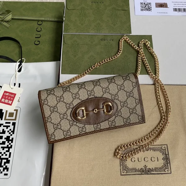 Gucci Horsebit Monogram Chain Wallet Bag image 1