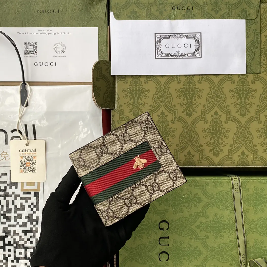Gucci Monogram Web Stripe Bee Wallet image 1