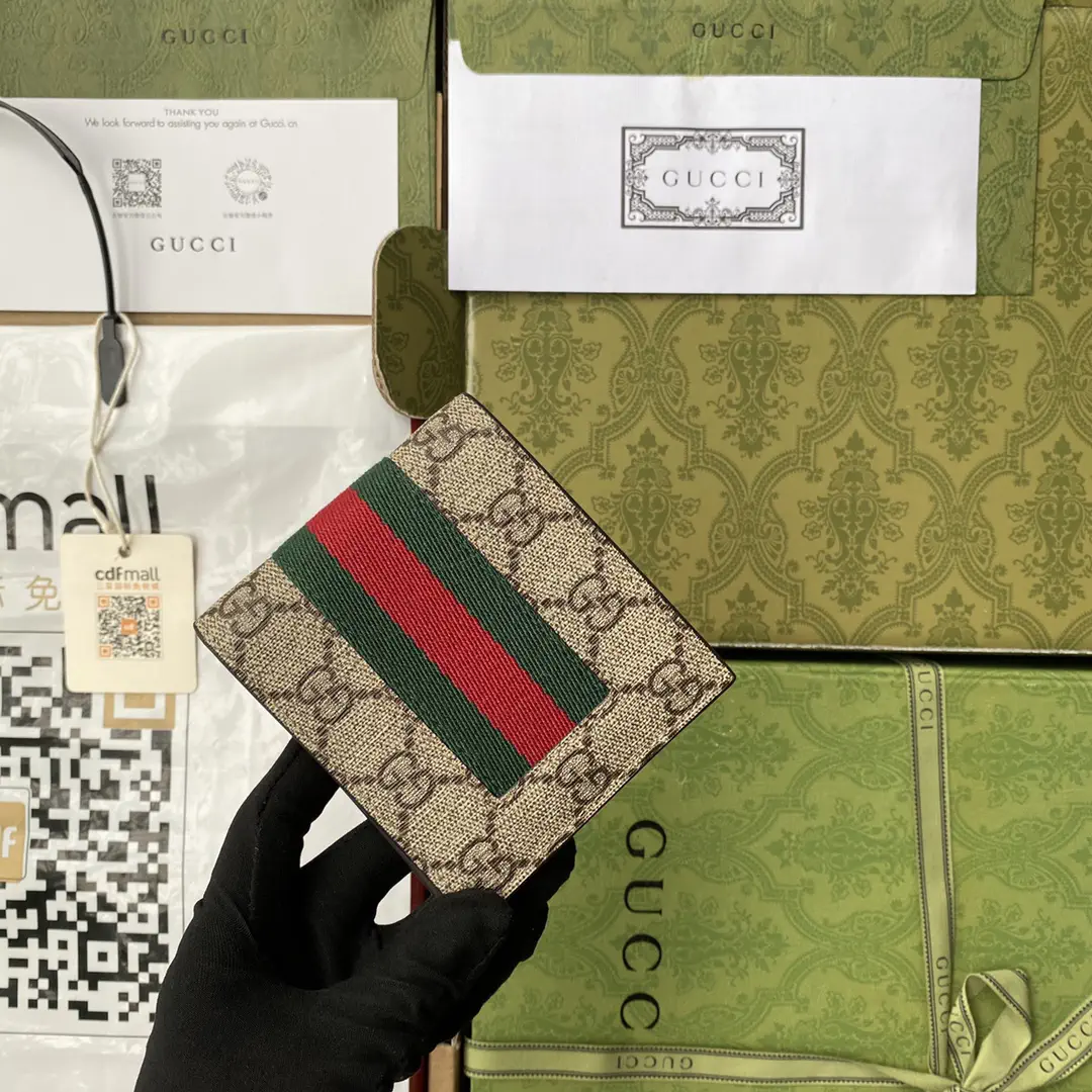 Gucci Monogram Web Stripe Bifold Wallet image 1