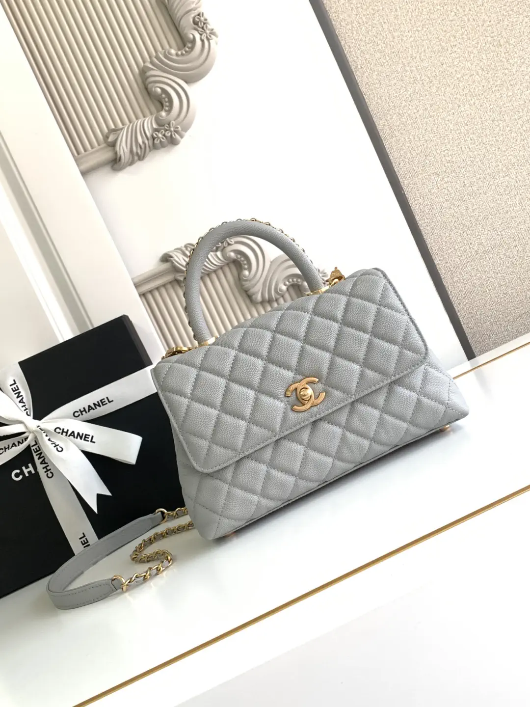 Chanel Quilted Top Handle Bag image 1