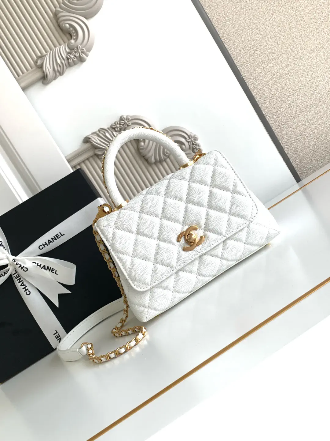 Chanel Quilted Top Handle Bag image 1