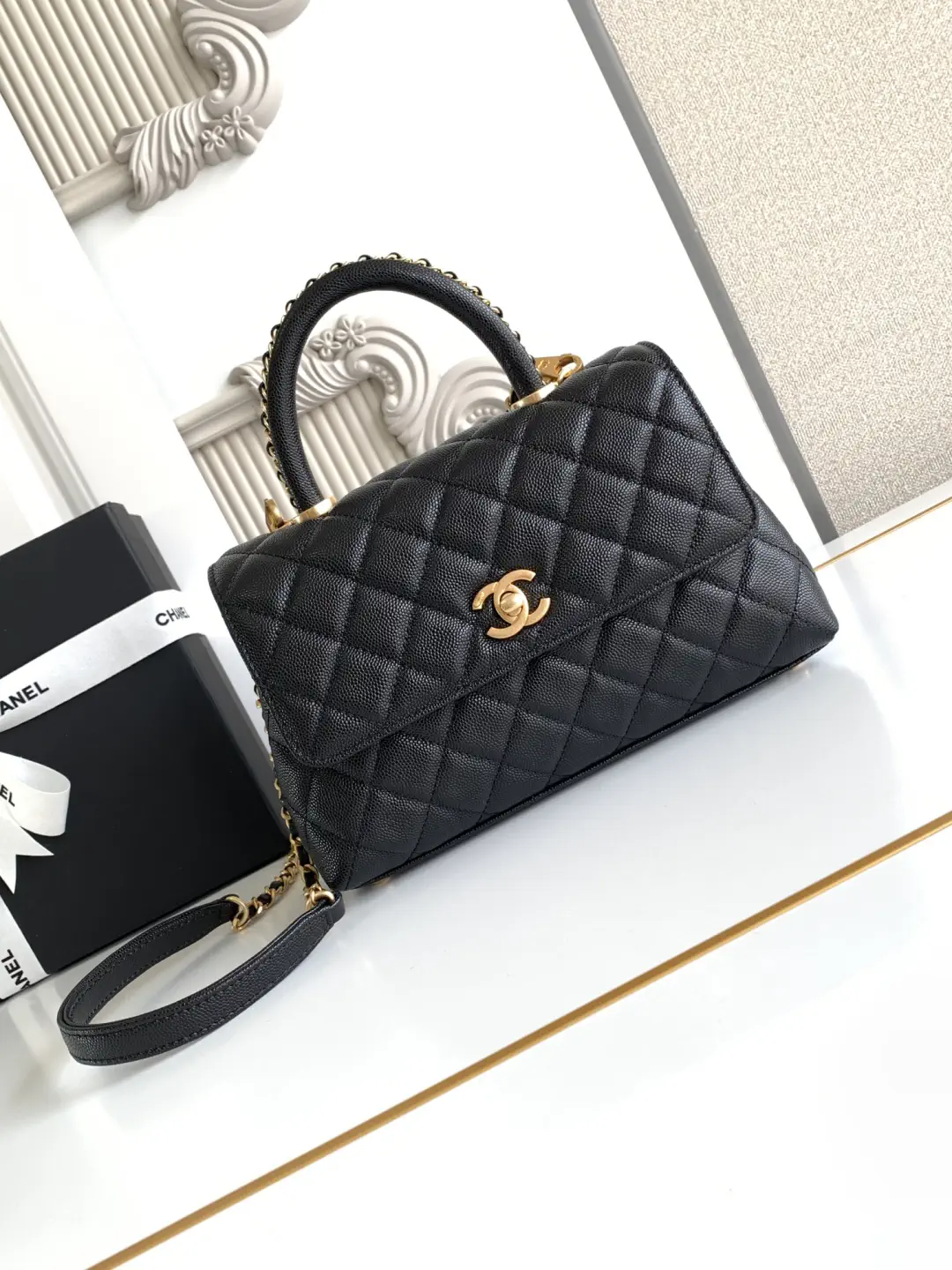 Chanel Quilted Top Handle Bag image 1