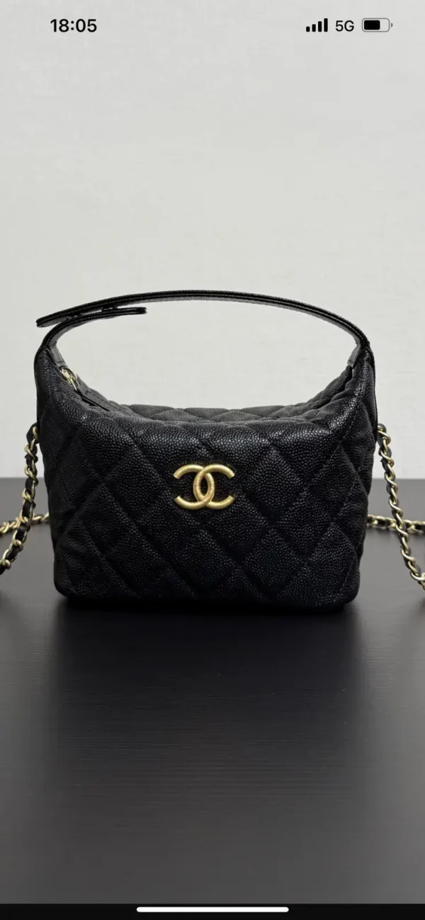 Chanel Quilted Top Handle Bag with Removable Chain Strap image 1